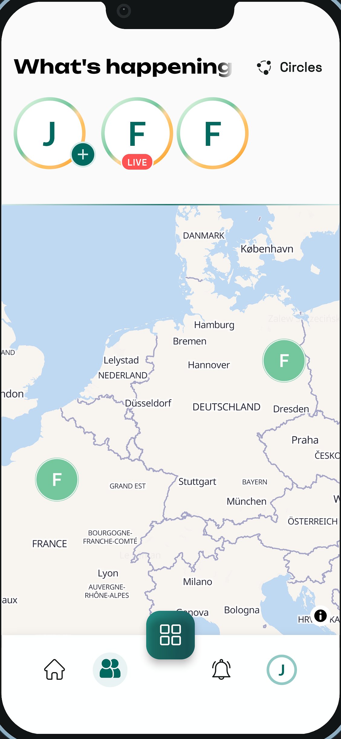 A live map of friends’ stories in wya